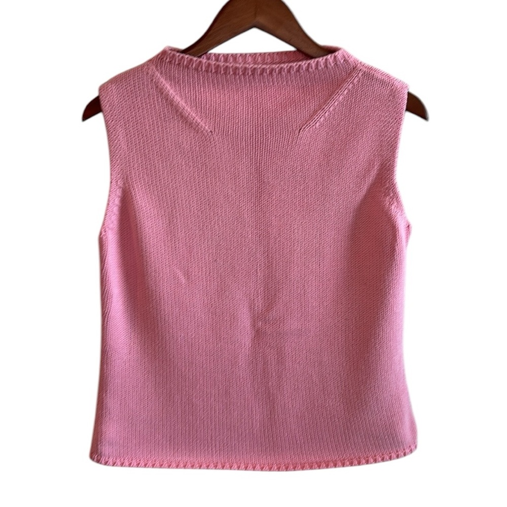 Vintage Lilly Pulitzer Knit Light Pink Mock Neck Sweater Vest L